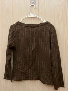 Striped Brown Long Sleeve Top