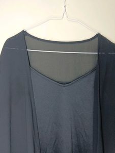 Chic Black Sheer Kimono Dress