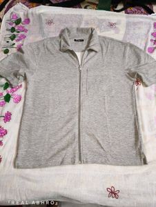 Zudio Men’s Grey Solid Full-Zip Casual Jacket | Re