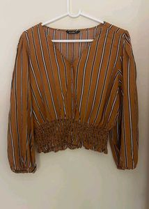 Striped Cropped Blouse