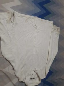 Men's White Textured Long Sleeve Shirt