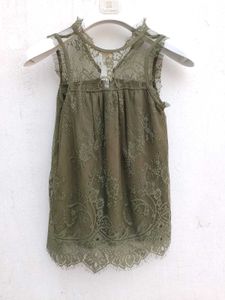Olive Green Lace Top.