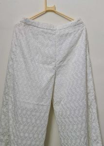 Elegant White Chikankari Palazzos