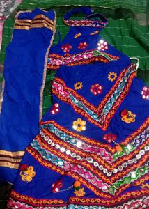 Blue Ghaghra Set For Girl