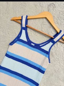 Blue Striped Maxi Dress