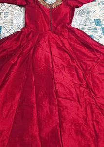 Elegant Maroon Embroidered Ethnic Gown