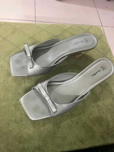 Green Rhinestone Block Heel Sandals Combo Of 3