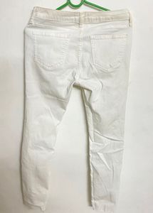 Forever 21 Distressed White Jeans