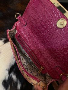 Guess Pink Croc Clutch