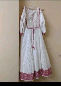 Combo Elegant White Ethnic Gown and blue dress