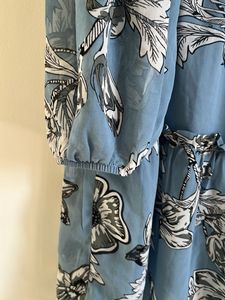 Blue Floral Tiered Mini Dress