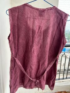 Boho Embroidered Sleeveless Top/kurti