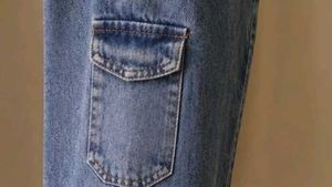 Vintage Wash Mom Fit Cargo Jeans