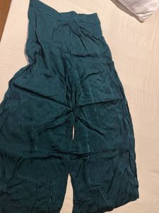 Dark Green Silky Ethnic Skirt