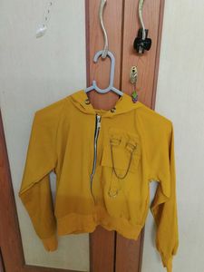 Yellow Zip-Up Hoodie Jacket