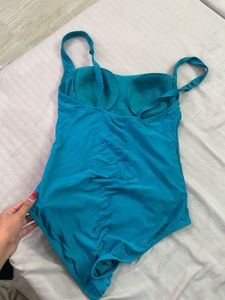 Teal Ruched One-Piece Swimsuit