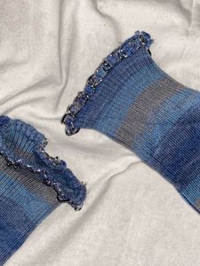 Blue Striped Cropped Cardigan