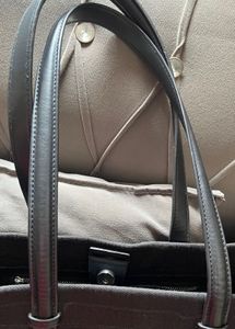 ZARA Chic Black Tote Bag with Crocodile Texture