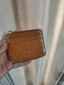 Stylish coin wallet Croc-Embossed Card Holder Wall