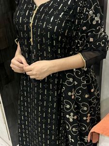 Elegant Black Sequined suit with Dupatta