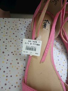 Pink Suede Flat Sandals