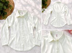 Chic White Corset Back Blouse