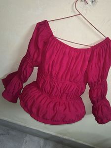 Boho Off-Shoulder Peplum Top