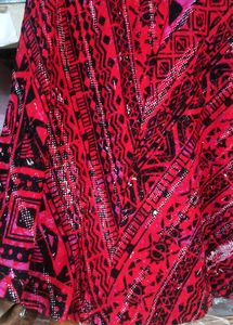 Red black skirt