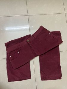 Burgundy Corduroy flare pants