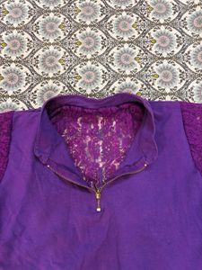 Purple Lace Crop Top