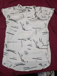 Stylish White Graphic Print Top