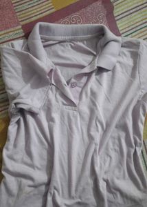 Light Purple Polo crop Shirt