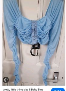 Pretty Little Thing Baby Blue Crop Top