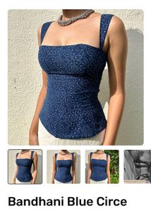 Green Floral Print Corset Top y2k