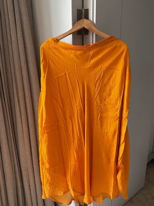 Orange Embroidered Kurta with Zari Work