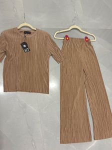 Thailand 🇹🇭 Pleat beige Co-ord Set