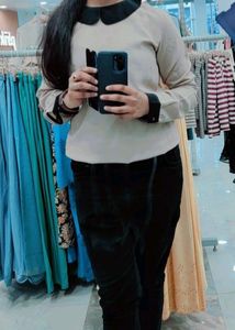 Sassafras Casual Full Sleeves Women Beige Top