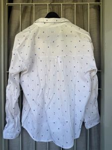 Cute Anchor Print Button-Up Shirt