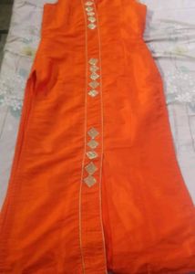 Raw Silk Kurta Without Silves Little Stain Left Side Not Shown Clr Bust Size 36