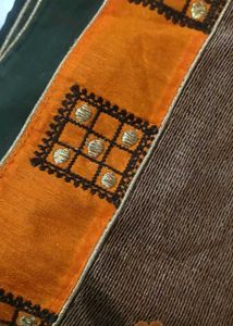 Elegant Orange &amp; Brown Saree