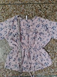Chic Floral Print Ruched Top