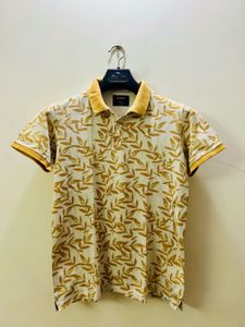 Men's Leaf Print Polo T-Shirt