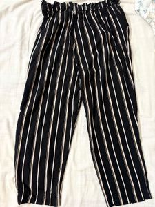 Striped Paperbag Waist Pants