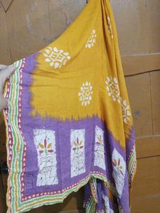 Vibrant Yellow &amp; Purple Indian Scarf