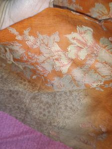 Pure Chiffon Orange And Beige Printed Saree