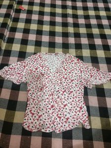 white and red floral