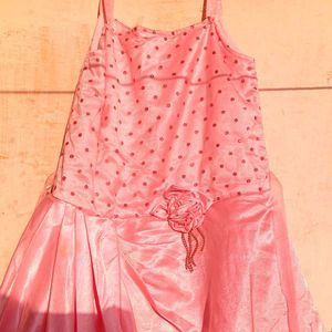 Hot Pink Gown For Girls With Detachable Shrug🎉