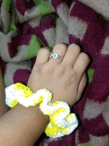 Yellow & White Scrunchie