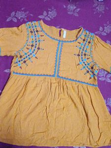 Yellow Top/short Kurti