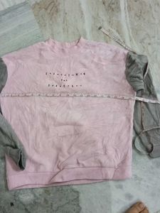 Pink &amp; Grey Colorblock Sweatshirt